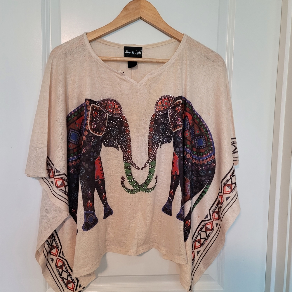 Step in style One Size  elephant patern t.shirt for women